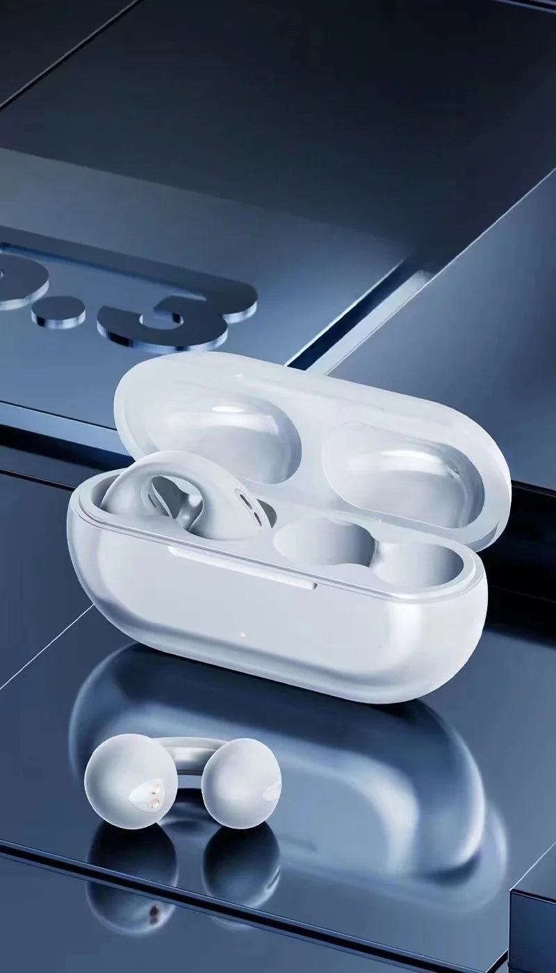 New Bluetooth Wireless Ear Clip-On Headphones 5.3 HD Noise Cancelling Sports Gaming Headsets for Music And Calls