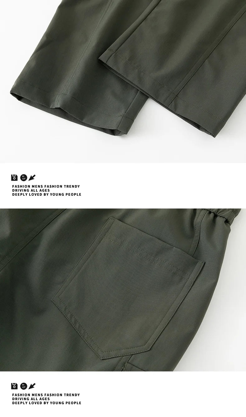long pants for men warm pure cotton pan Thick and stretchy straight leg elastic waistband versatile casual in autumn and winter