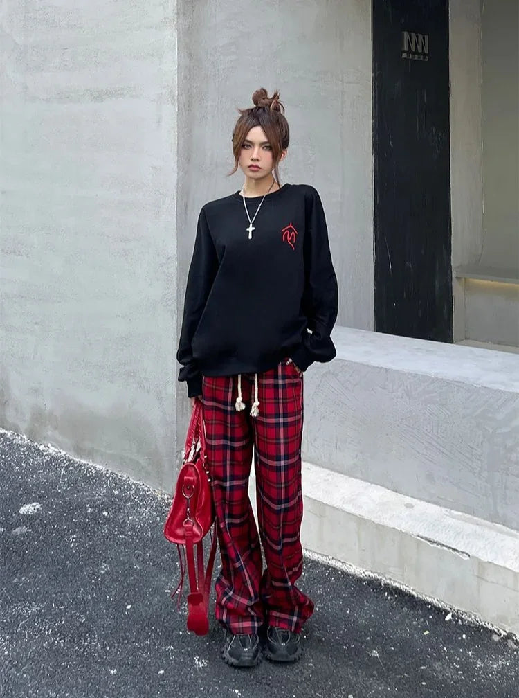 Long Pants for Women Straight Leg High Waist Woman Trousers Elastic New In 90s All Medium Aesthetic One Size Comfortable Stretch