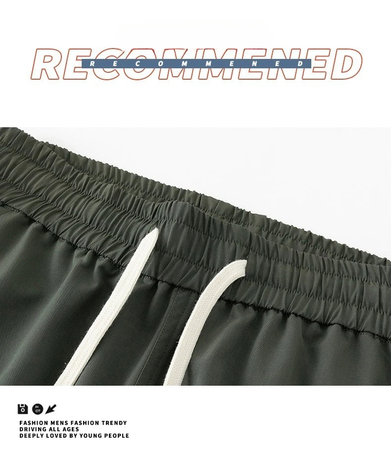 long pants for men warm pure cotton pan Thick and stretchy straight leg elastic waistband versatile casual in autumn and winter