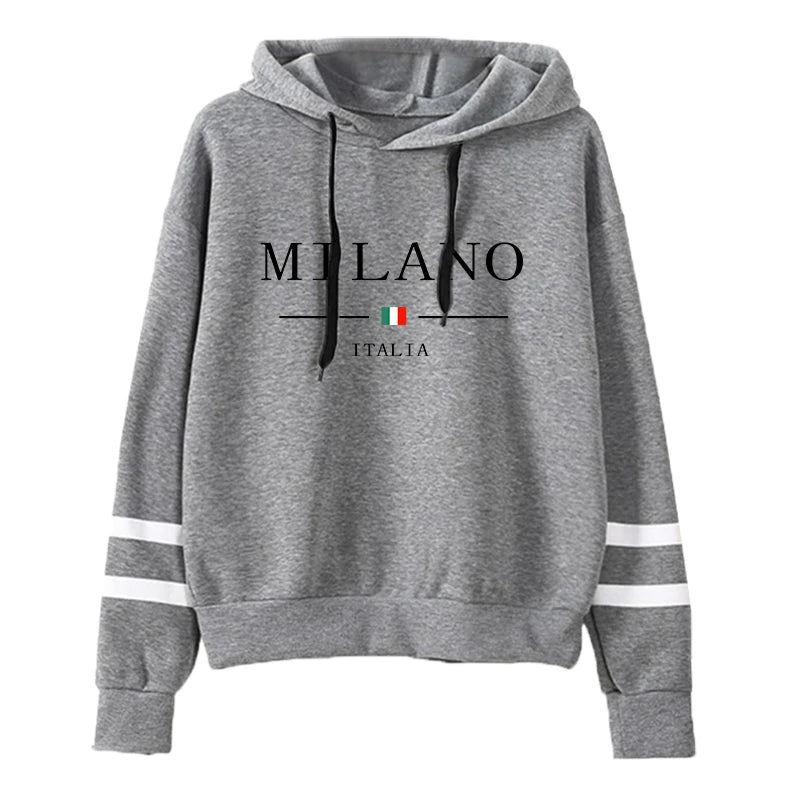 Hoodies Womens Sweatshirts Hot Sales Printing Daily Versatile Pullovers Stripe Jogging Sports Clothing Casual Woman Hooded Tops