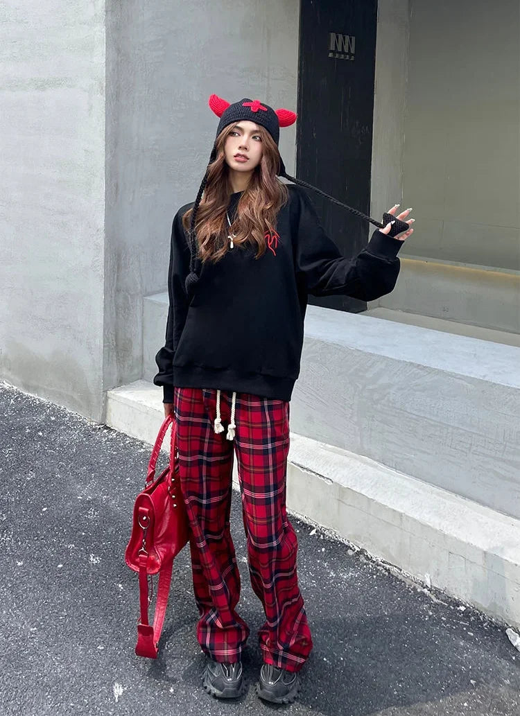 Long Pants for Women Straight Leg High Waist Woman Trousers Elastic New In 90s All Medium Aesthetic One Size Comfortable Stretch