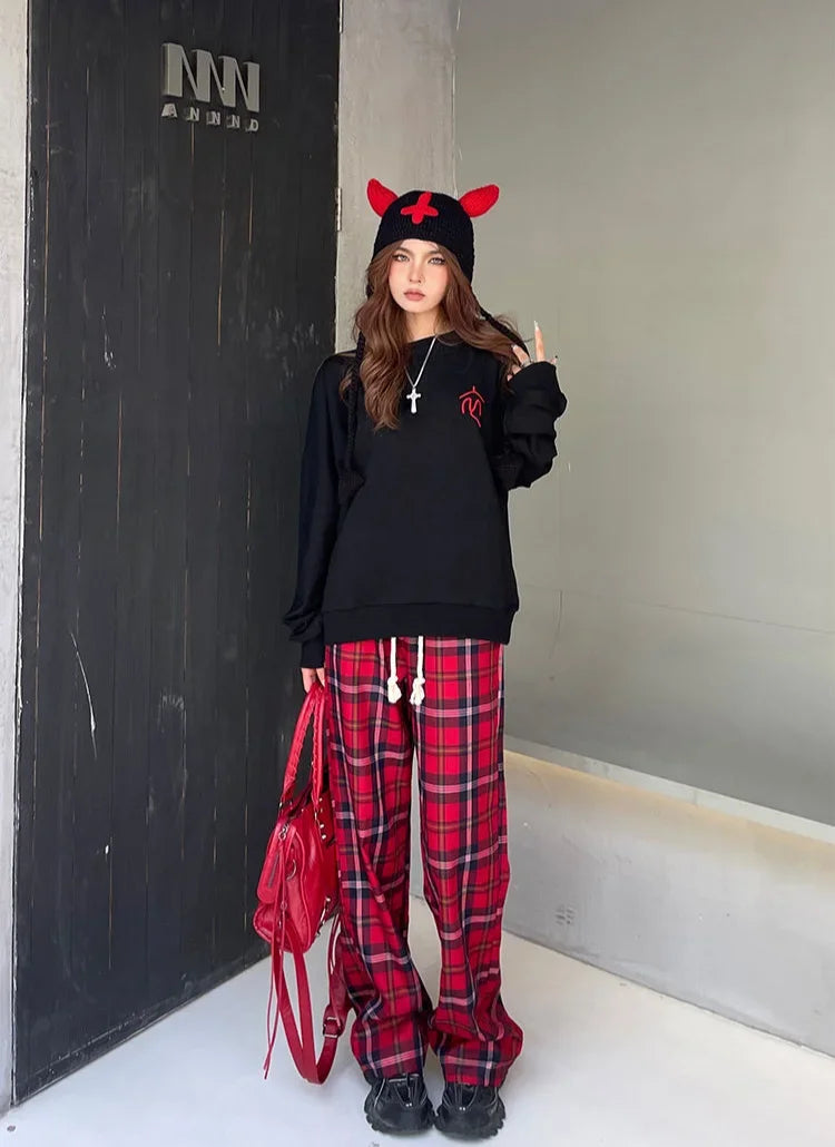 Long Pants for Women Straight Leg High Waist Woman Trousers Elastic New In 90s All Medium Aesthetic One Size Comfortable Stretch
