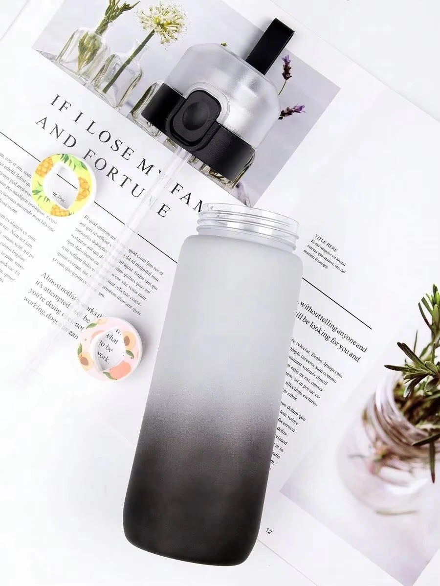 1pc 650ml Flavored Water Bottle with Random 1 Flavour Pods Air Water Bottle Frosted Black Air Camping Sport Fitness Cup