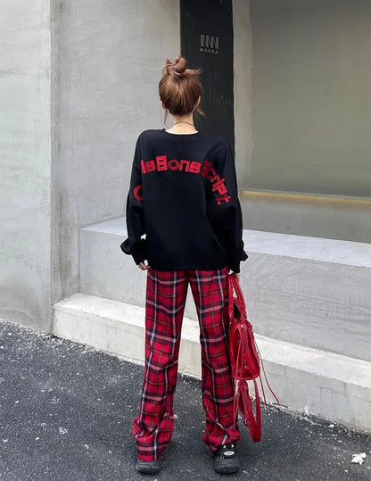 Long Pants for Women Straight Leg High Waist Woman Trousers Elastic New In 90s All Medium Aesthetic One Size Comfortable Stretch
