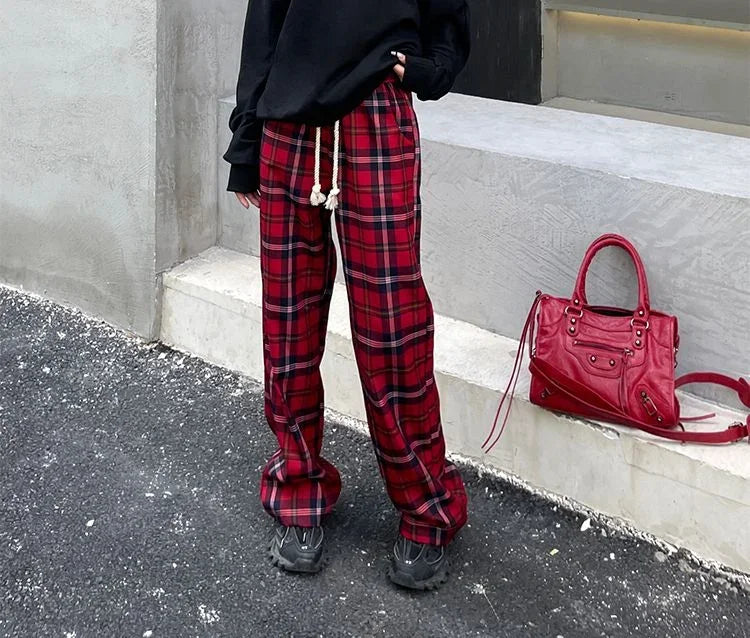 Long Pants for Women Straight Leg High Waist Woman Trousers Elastic New In 90s All Medium Aesthetic One Size Comfortable Stretch