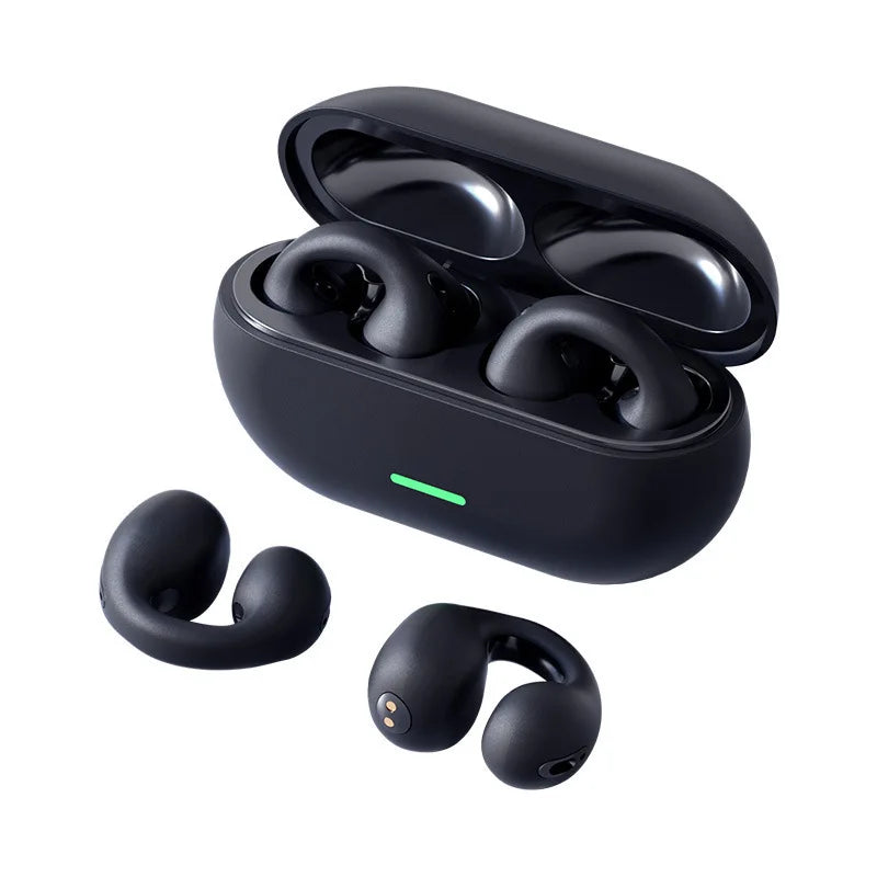 New Bluetooth Wireless Ear Clip-On Headphones 5.3 HD Noise Cancelling Sports Gaming Headsets for Music And Calls
