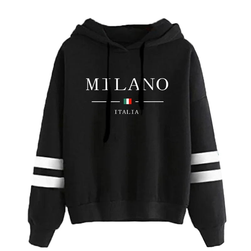 Hoodies Womens Sweatshirts Hot Sales Printing Daily Versatile Pullovers Stripe Jogging Sports Clothing Casual Woman Hooded Tops