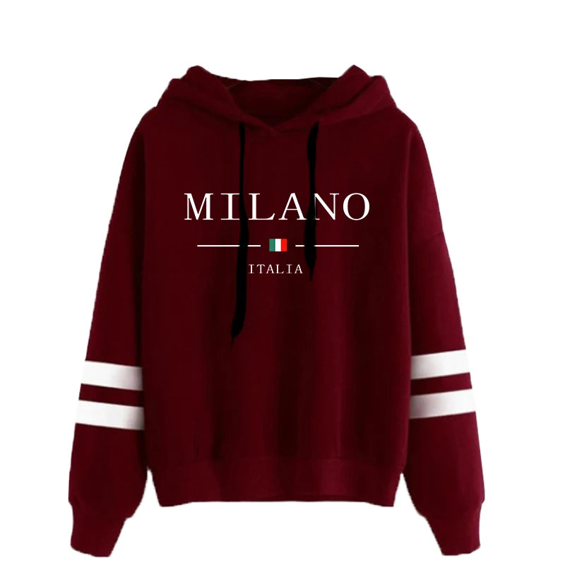 Hoodies Womens Sweatshirts Hot Sales Printing Daily Versatile Pullovers Stripe Jogging Sports Clothing Casual Woman Hooded Tops