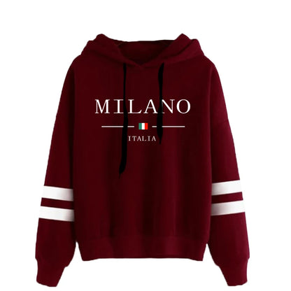 Hoodies Womens Sweatshirts Hot Sales Printing Daily Versatile Pullovers Stripe Jogging Sports Clothing Casual Woman Hooded Tops