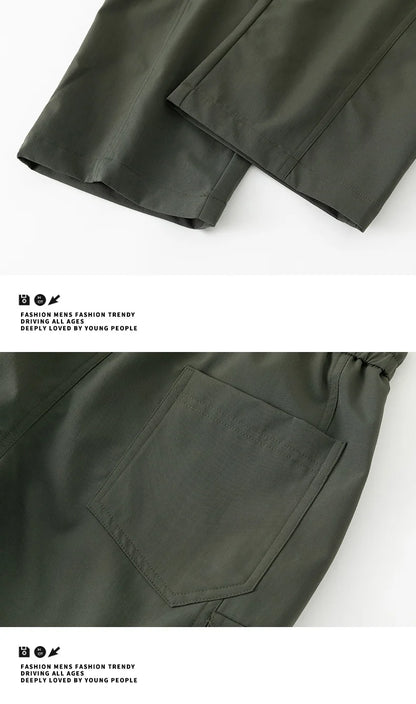long pants for men warm pure cotton pan Thick and stretchy straight leg elastic waistband versatile casual  in autumn and winter