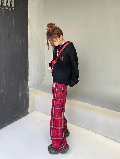 Long Pants for Women Straight Leg High Waist Woman Trousers Elastic New In 90s All Medium Aesthetic One Size Comfortable Stretch