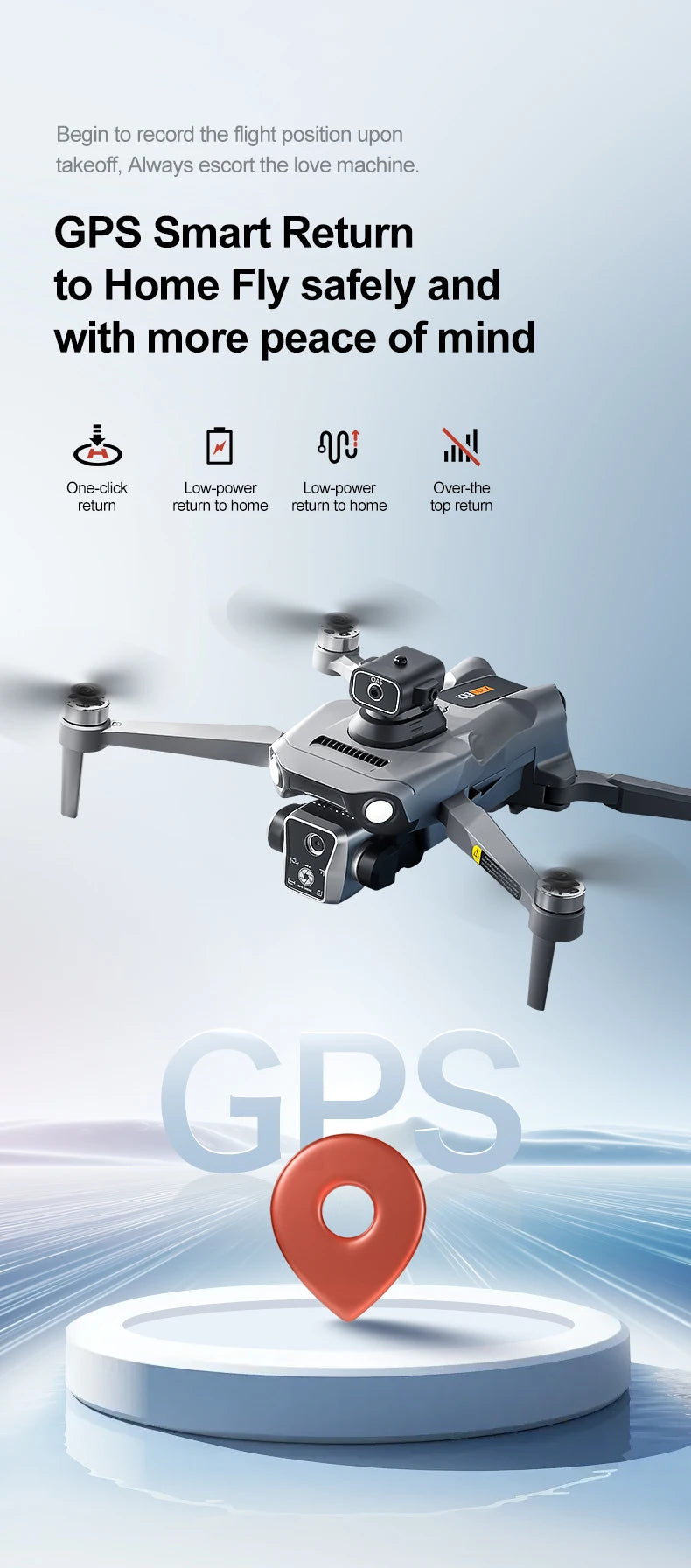 K19 Max GPS Drone 360° Laser Obstacle Avoidance Panoramic Shooting 5G RC Airdrop Device Drone Optical Flow Positioning Gift Toy