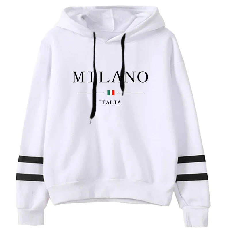 Hoodies Womens Sweatshirts Hot Sales Printing Daily Versatile Pullovers Stripe Jogging Sports Clothing Casual Woman Hooded Tops