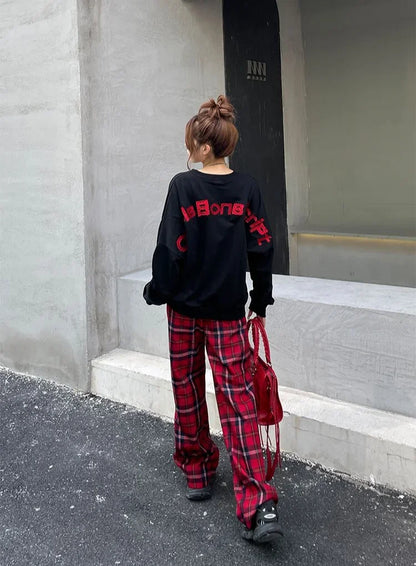 Long Pants for Women Straight Leg High Waist Woman Trousers Elastic New In 90s All Medium Aesthetic One Size Comfortable Stretch