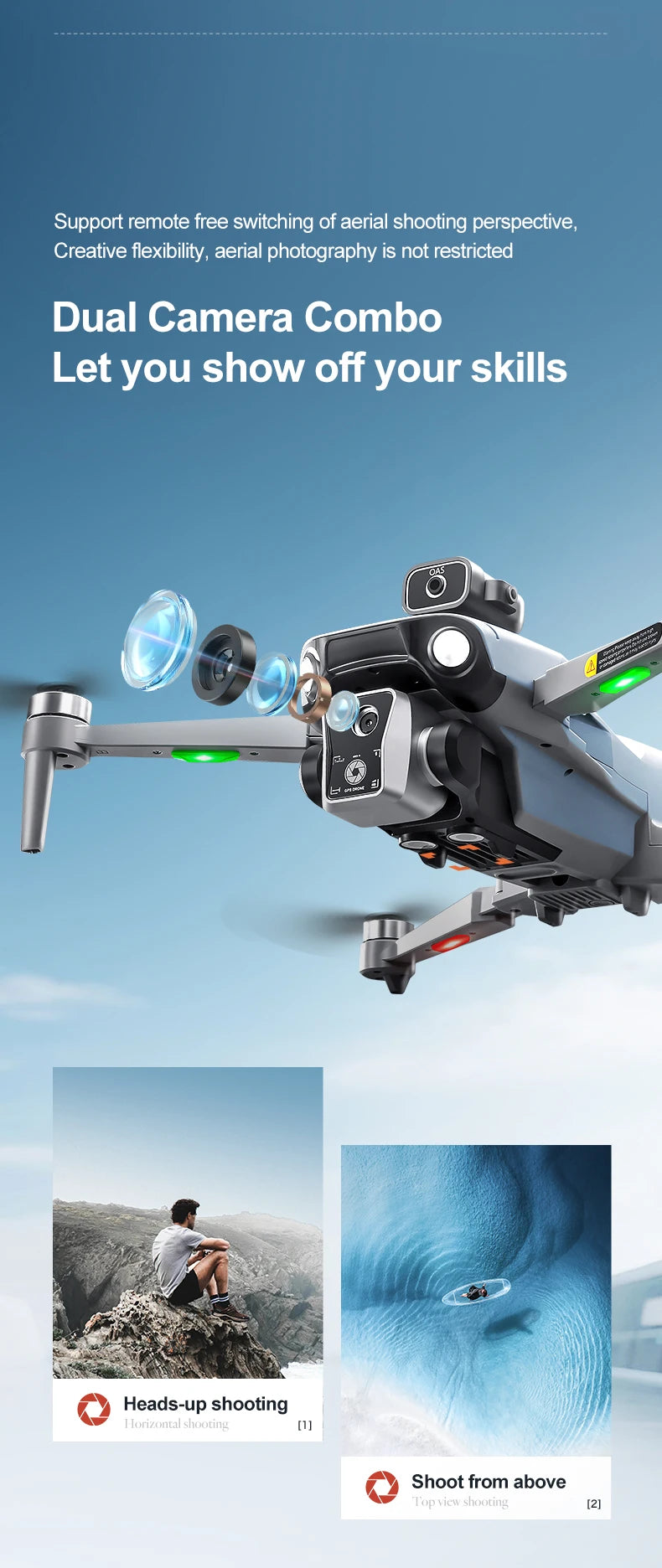 K19 Max GPS Drone 360° Laser Obstacle Avoidance Panoramic Shooting 5G RC Airdrop Device Drone Optical Flow Positioning Gift Toy