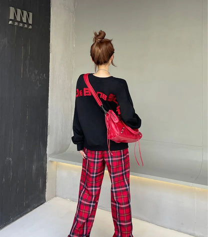 Long Pants for Women Straight Leg High Waist Woman Trousers Elastic New In 90s All Medium Aesthetic One Size Comfortable Stretch