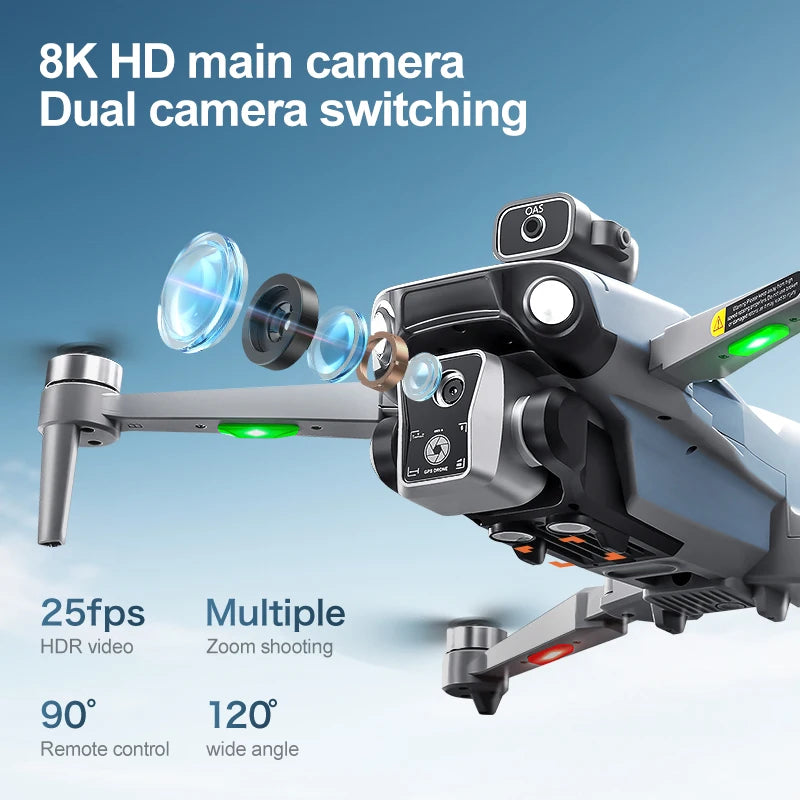 K19 Max GPS Drone 360° Laser Obstacle Avoidance Panoramic Shooting 5G RC Airdrop Device Drone Optical Flow Positioning Gift Toy