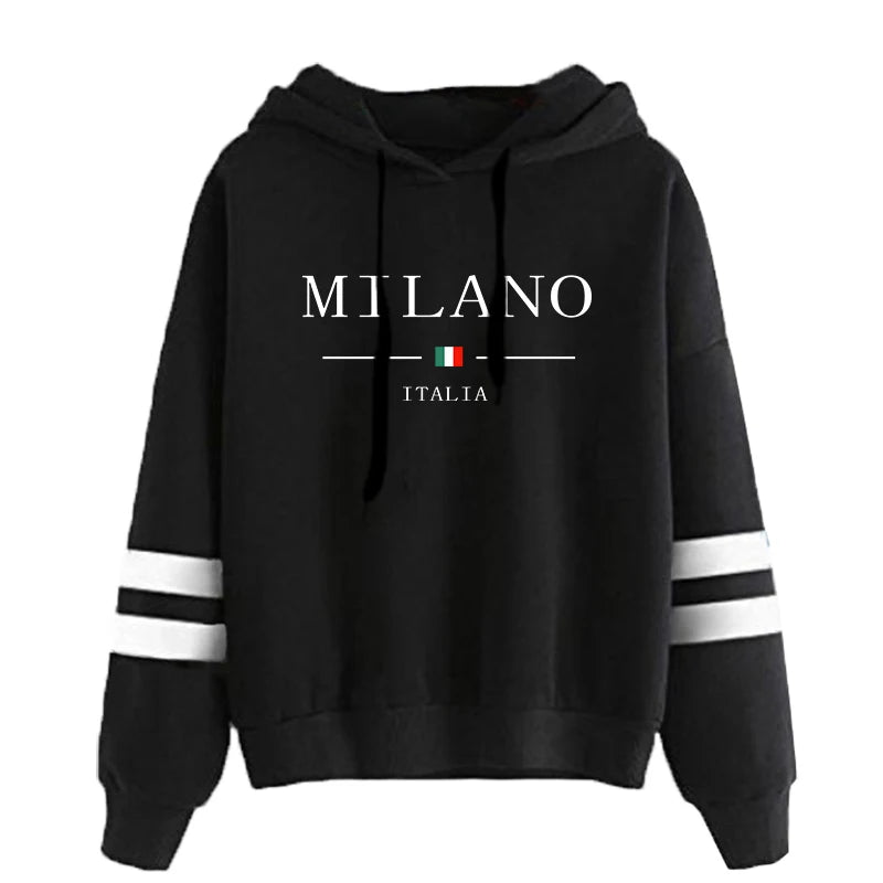 Hoodies Womens Sweatshirts Hot Sales Printing Daily Versatile Pullovers Stripe Jogging Sports Clothing Casual Woman Hooded Tops