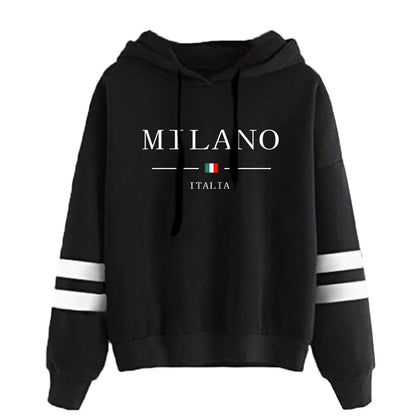 Hoodies Womens Sweatshirts Hot Sales Printing Daily Versatile Pullovers Stripe Jogging Sports Clothing Casual Woman Hooded Tops