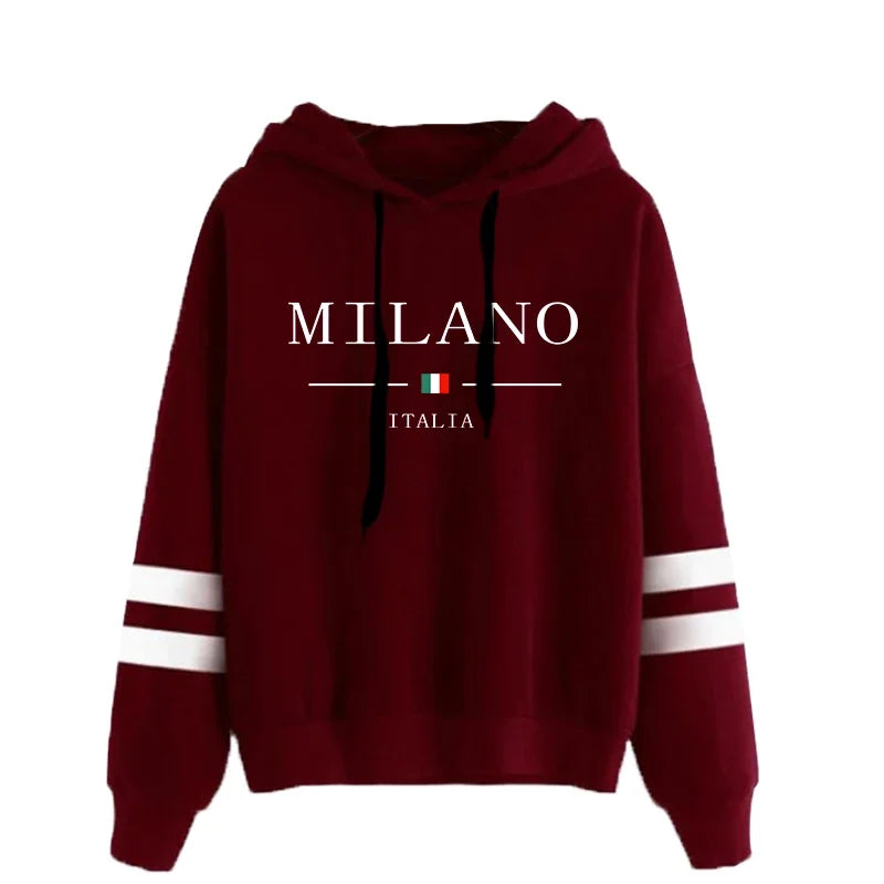 Hoodies Womens Sweatshirts Hot Sales Printing Daily Versatile Pullovers Stripe Jogging Sports Clothing Casual Woman Hooded Tops