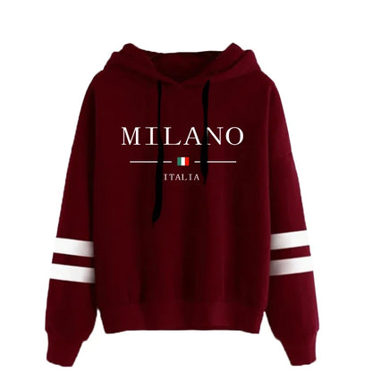 Hoodies Womens Sweatshirts Hot Sales Printing Daily Versatile Pullovers Stripe Jogging Sports Clothing Casual Woman Hooded Tops