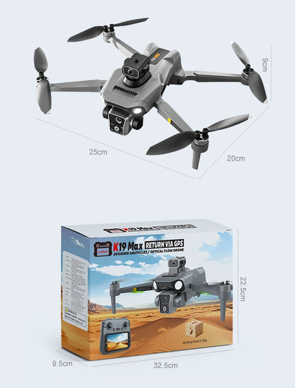 K19 Max GPS Drone 360° Laser Obstacle Avoidance Panoramic Shooting 5G RC Airdrop Device Drone Optical Flow Positioning Gift Toy
