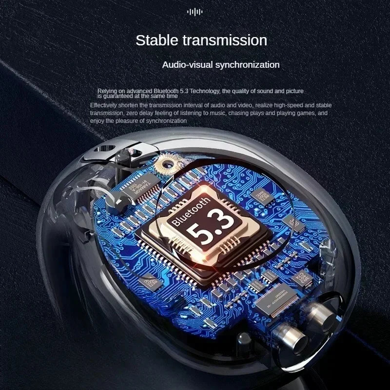 New Bluetooth Wireless Ear Clip-On Headphones 5.3 HD Noise Cancelling Sports Gaming Headsets for Music And Calls