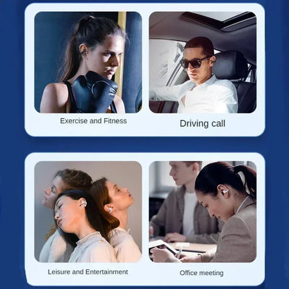 New Bluetooth Wireless Ear Clip-On Headphones 5.3 HD Noise Cancelling Sports Gaming Headsets for Music And Calls