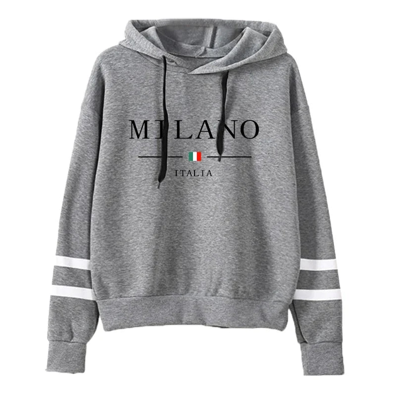 Hoodies Womens Sweatshirts Hot Sales Printing Daily Versatile Pullovers Stripe Jogging Sports Clothing Casual Woman Hooded Tops