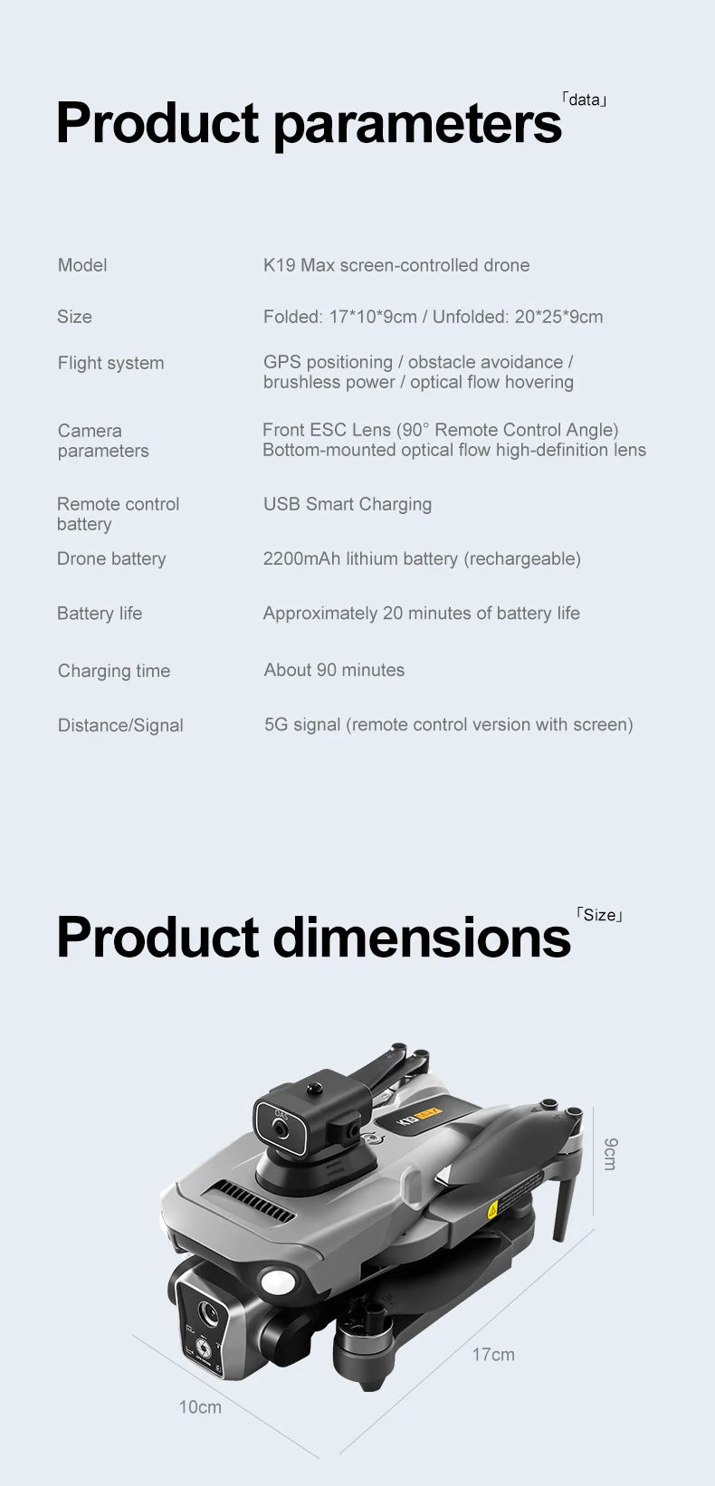 K19 Max GPS Drone 360° Laser Obstacle Avoidance Panoramic Shooting 5G RC Airdrop Device Drone Optical Flow Positioning Gift Toy