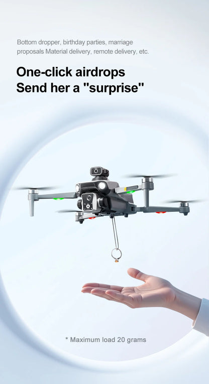 K19 Max GPS Drone 360° Laser Obstacle Avoidance Panoramic Shooting 5G RC Airdrop Device Drone Optical Flow Positioning Gift Toy