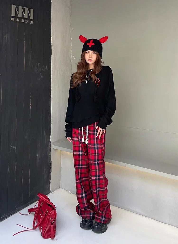 Long Pants for Women Straight Leg High Waist Woman Trousers Elastic New In 90s All Medium Aesthetic One Size Comfortable Stretch