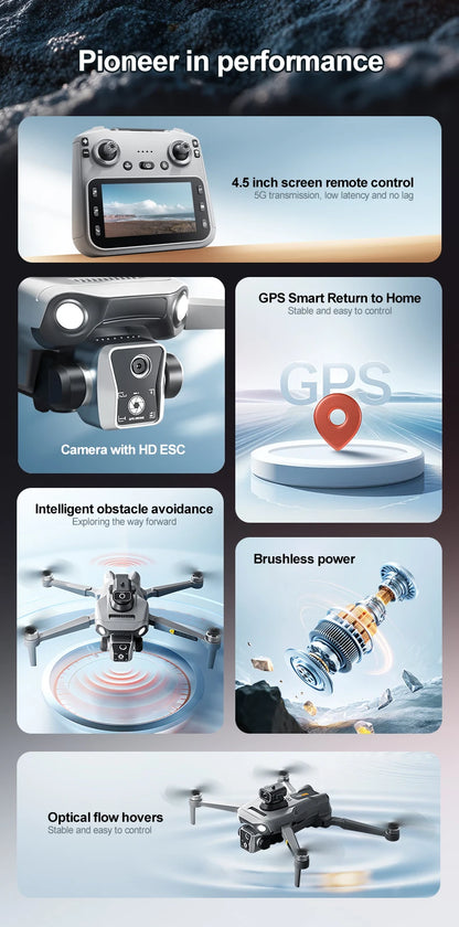 K19 Max GPS Drone 360° Laser Obstacle Avoidance Panoramic Shooting 5G RC Airdrop Device Drone Optical Flow Positioning Gift Toy