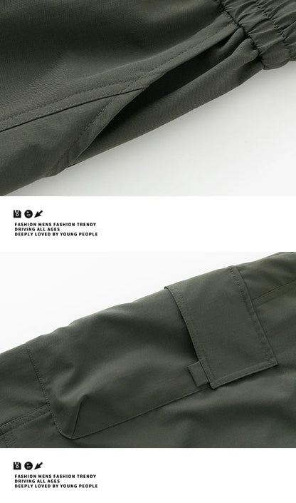 long pants for men warm pure cotton pan Thick and stretchy straight leg elastic waistband versatile casual  in autumn and winter